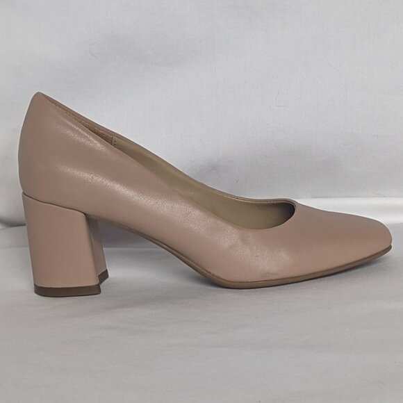 Warner block heel square-toe pump neutral creme brulee size 5.5 GUC Naturalizer - Picture 4 of 15